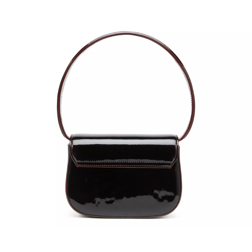 Diesel 1DR Liquid PU Shoulder Bag | Blood Black