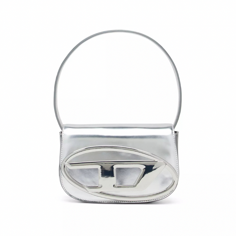 Diesel 1DR Leather Shoulder Bag | Silver