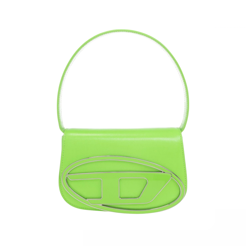 Diesel 1DR Leather Shoulder Bag | Neon Green